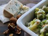 Gratin de chou romanesco au bleu, noix de Grenoble et crème végétale