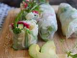 Rouleaux de printemps aux nouilles, avocat et radis red meat