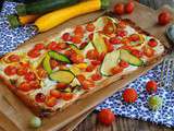 Tarte filo aux tomates, chèvre et courgettes