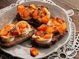 Tartine au chèvre et potimarron rôti