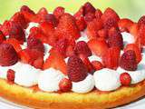 Gâteau-Tarte fraises, framboises et mascarpone, à la manière du Fantastik de c. Michalak
