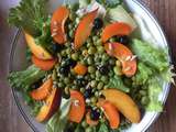 Salade petits pois, nectarine, cassis