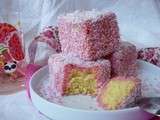 Lamingtons roses, un gâteau comme un bonbon pour la Battlefood#19