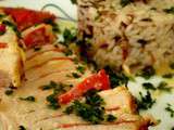 Cinta de lomo en abanico de chorizo y queso/ rôti de porc en eventail de chorizo et gruyère