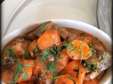 Cocotte de bœuf carottes (plat de bistrot)/ guiso de ternera con zanahorias ( plato de bistrot)