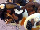 Sucettes au chocolat et aux fruits secs