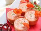Gaspacho aux tomates et cerises au thym