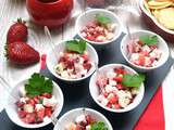 Salade de crevettes, fraises et feta