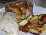 Poulet rôti farci sous la peau