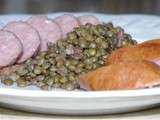 Saucisses de morteau aux lentilles