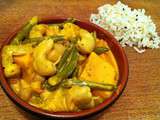 Curry  végétarien aux patates douces, ananas et noix de coco