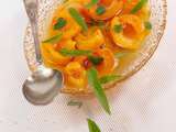 Abricots pochés menthe et verveine citron