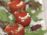 Petites tomates farcies au pesto et à la féta