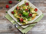 Salade de légumes verts et cerises vinaigrette framboise