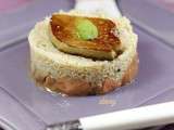 Tartare de saumon à la semoule et foie gras poêlé