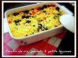 Gratin de riz aux petits légumes & poulet