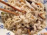 Nouilles sautées au poulet et au lait de coco