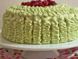 5000 fans, merci!!! – Gâteau blanc à froufrous pistache-grenade