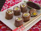 En trompe l’œil – Makis sucrés coco, mangue, chocolat