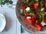 Salade mozarella, fraises & tomates