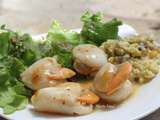 Assiette-Repas : St Jacques-Boulgour-Salade verte