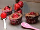Muffins ultra  moelleux : fraise et  chocolat fleur de sel