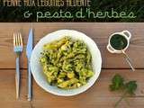 Penne aux légumes aldente et Pesto d'herbes