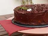 Cake à l’huile d’olive, romarin et pamplemousse, ganache chocolatée