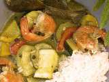 Thaïlande : Curry vert de crevette au poivre et à la menthe