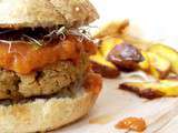 Burger végétalien et sauce épicée (bataille food # 21)