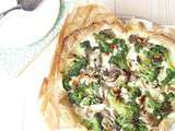 Tarte brocolis pleurotes et féta