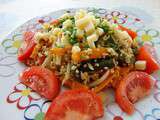 Salade de céréales, légumes et poivrons grillés