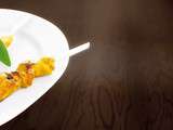 Brochettes de poulet et melon d'eau en apéritif