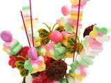 Composition florale en bonbons
