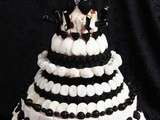 Gâteau bonbons noir et blanc