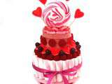 Gâteau de bonbons rose et rouge