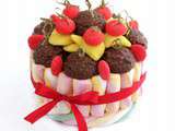 Gâteau de bonbons rouge hérissons chocolat