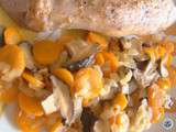 Filet mignon, carottes et champignon shiitake