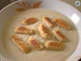 Gnocchis au panais et patate, sur velouté de topinambour