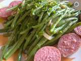 Haricots verts et saucisse à cuire