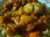 Pilons de poulet à la sauce tomate, oignon, carotte et topinambour