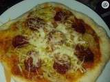 Pizza au poireau et chorizo