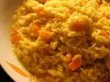 Risotto vegan au potiron, safran et crème d’amande, défi cuisine d’octobre