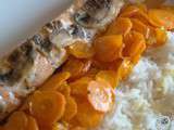 Saumon paré de champignon, accompagné de carottes