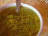 Soupe light au chou de Bruxelles et semoule