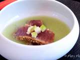 Tataki de thon, soupe froide de concombre