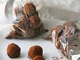 Coeur de truffes chocolat à l'ail noir,  pour le bac n°7 de Chef Simon