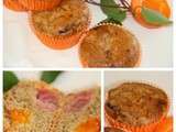 Muffins abricot-rhubarbe, à la purée d'amandes