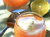 Soupe de melon au gingembre, espuma de meringue au citron vert