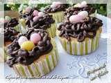 Cupcakes coco-chocolat en nid de Pâques